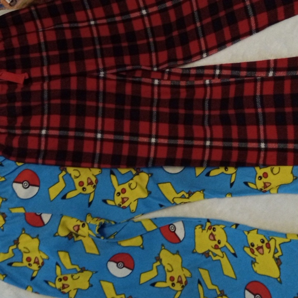 Boys pajama pants bundle, both pair size 6/7, Pokemon and Arizona red flannel